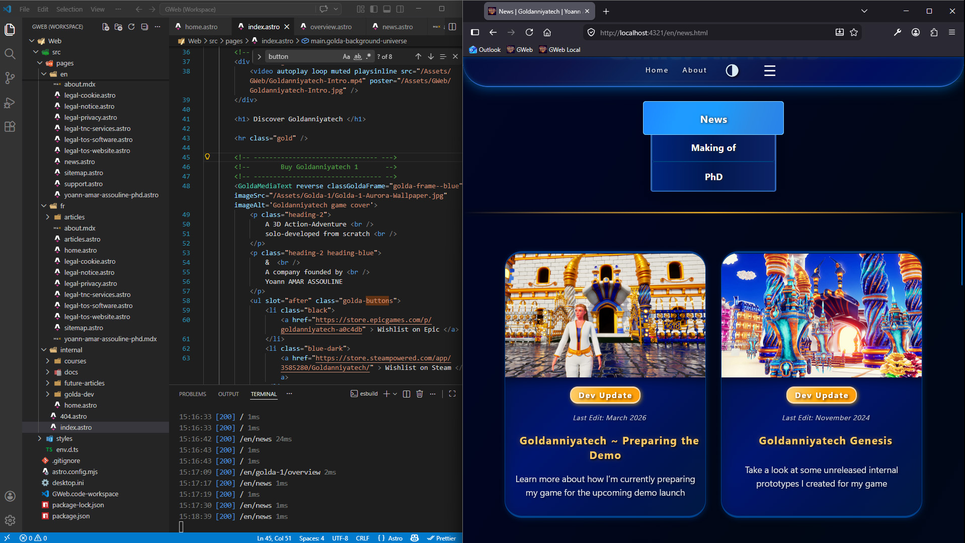 Making of My Website