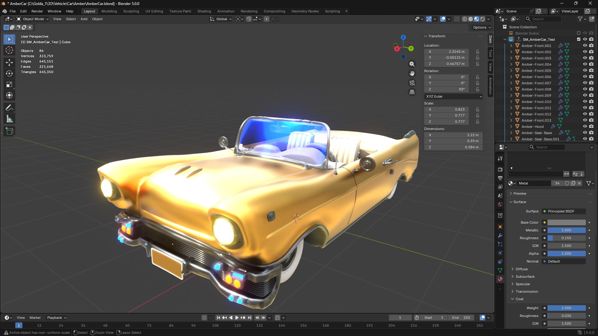 Amber Car from the open-world game Goldanniyatech