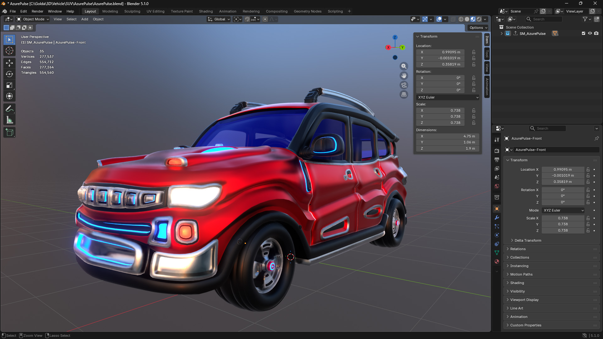 Azure SUV vehicle from Goldanniyatech