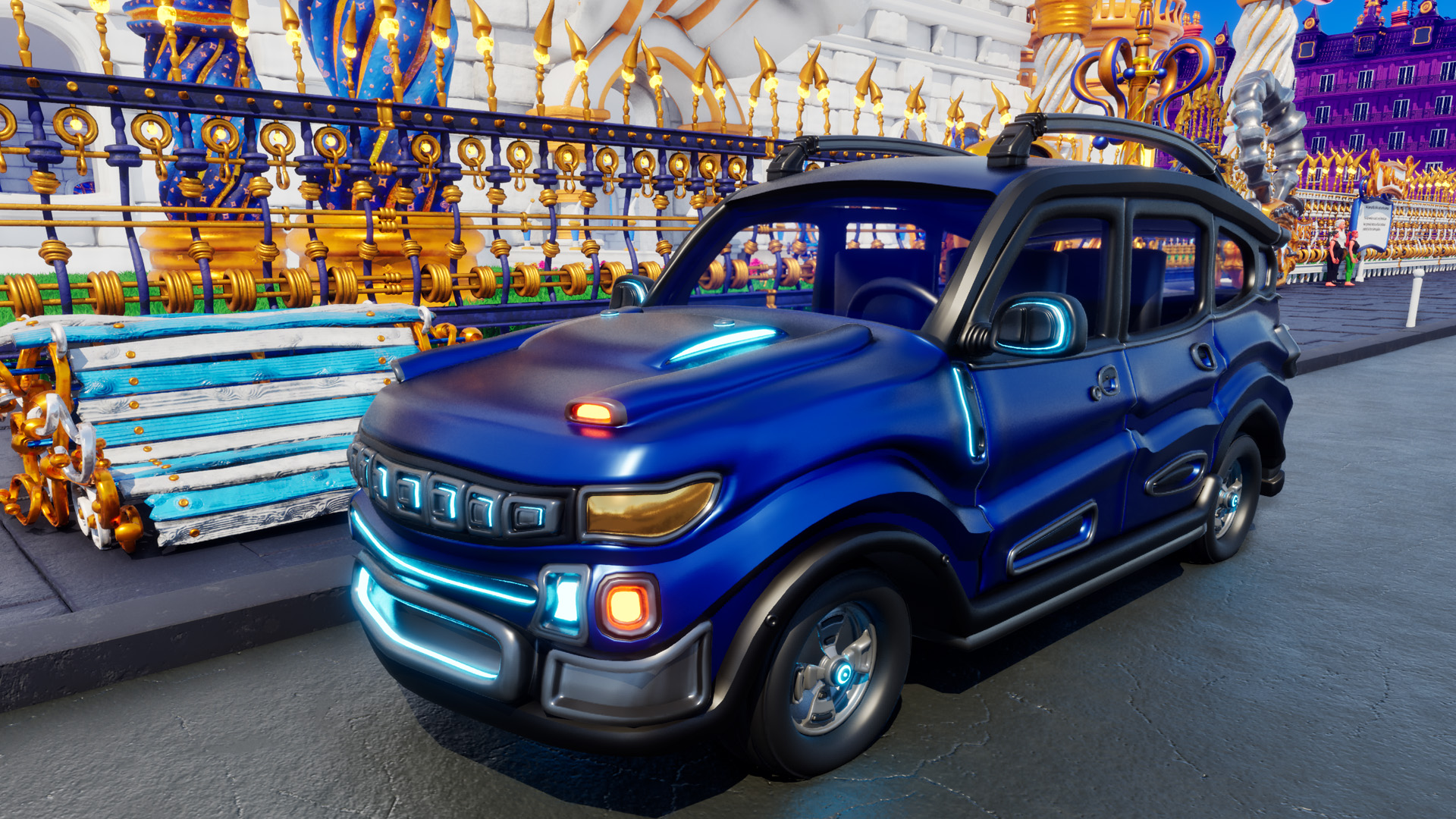 Azure SUV from the Goldanniyatech open-world game